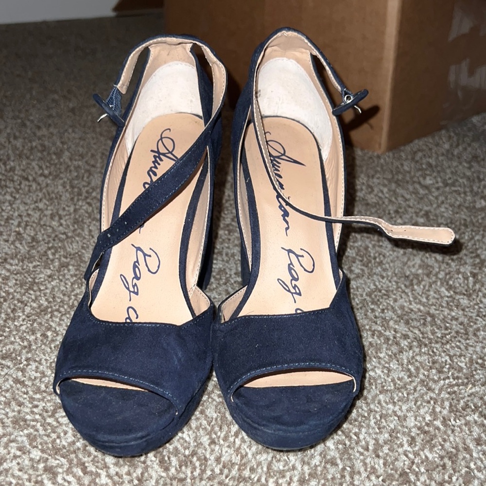 Navy Blue Platform Heels